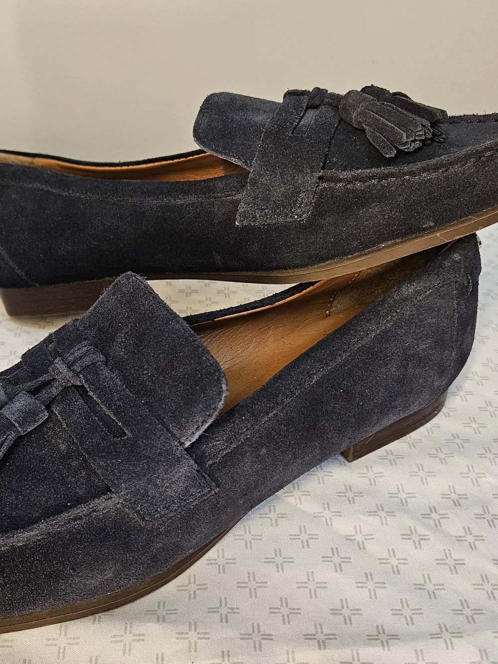 Tommy Hilfiger Women's Suede Tassel Loafers in Dark Gray